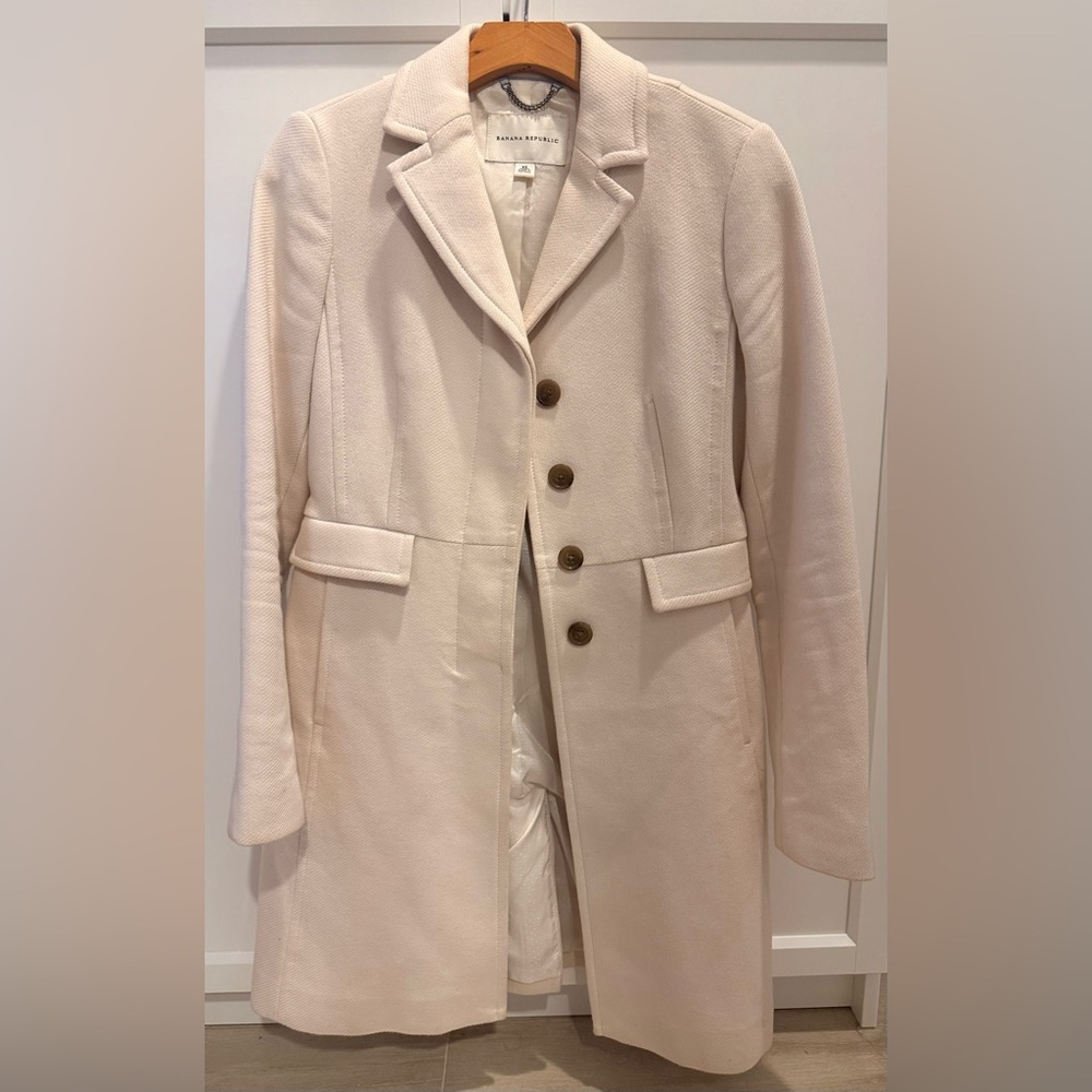Banana Republic Off-White Textured Coat
